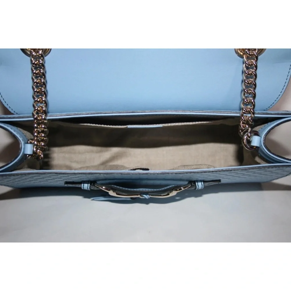 Gucci Guccissima Blue Emily Large Shoulder Bag - Picture 6 of 7